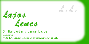 lajos lencs business card